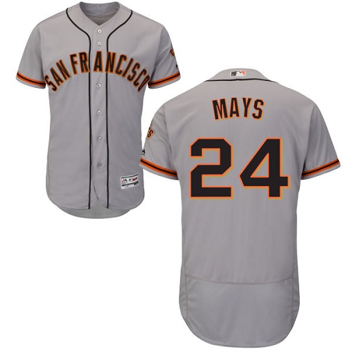 Giants #24 Willie Mays Grey Flexbase Authentic Collection Road Stitched MLB Jersey